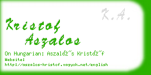 kristof aszalos business card