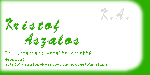 kristof aszalos business card